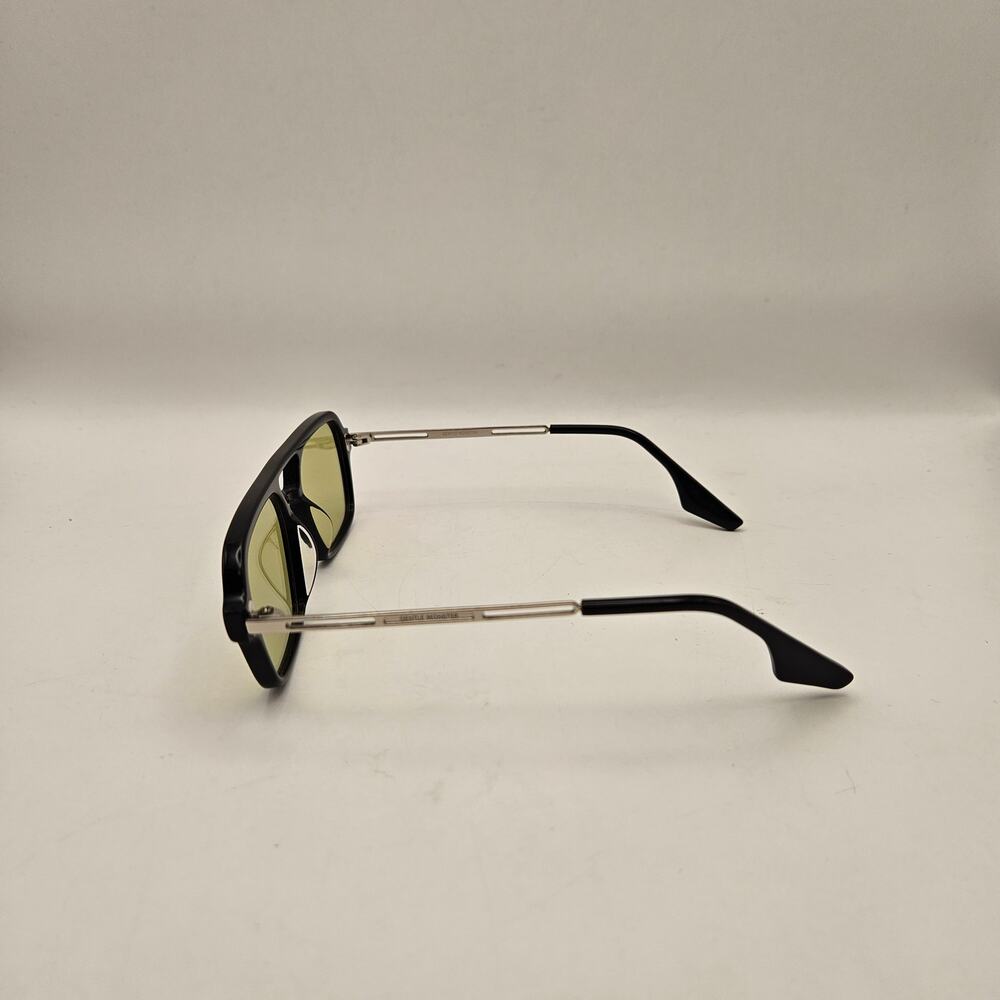 GENTLE MONSTER KINGS 01 BLACK SILVER YELLOW TINT SUNGLASSES KOREA - Picture 2 of 7